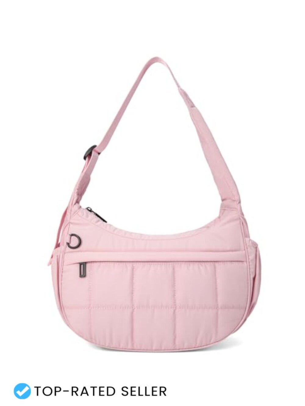 Quilted Puffer Crescent Crossbody Bag Lightweight Waterproof Nylon